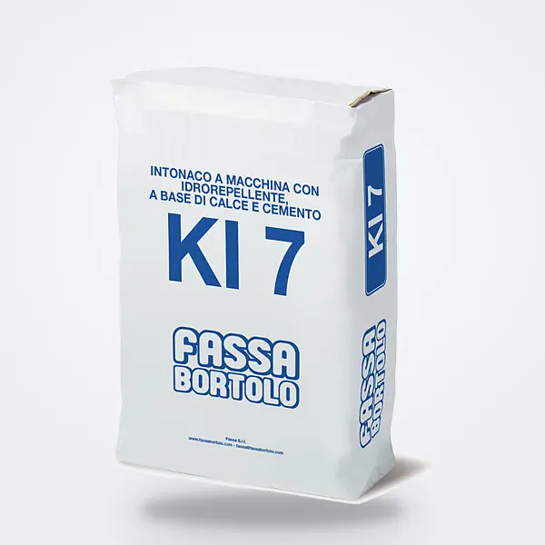 Corps d'enduit Fassa KI 7 : sac 25 kg blanc à impression bleue Fassa Bortolo — sous-enduit de façade