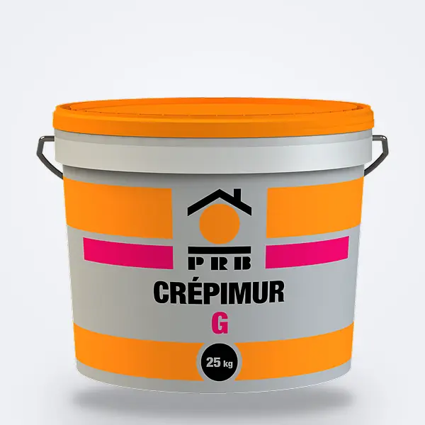 RPE PRB CREPIMUR G : seau 25 kg gris et orange à couvercle orange — revêtement semi-épais de façade