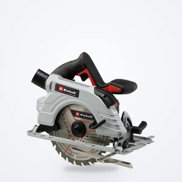 Scie circulaire Einhell Professional TP-CS 18/190 Li BL : capot gris clair, lame carbure, semelle alu, scie sans fil