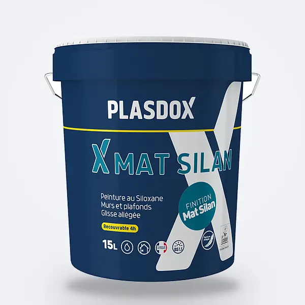Peinture X Mat Silan : seau 15 L Plasdox bleu marine, finition mate — peinture intérieure murs et plafonds